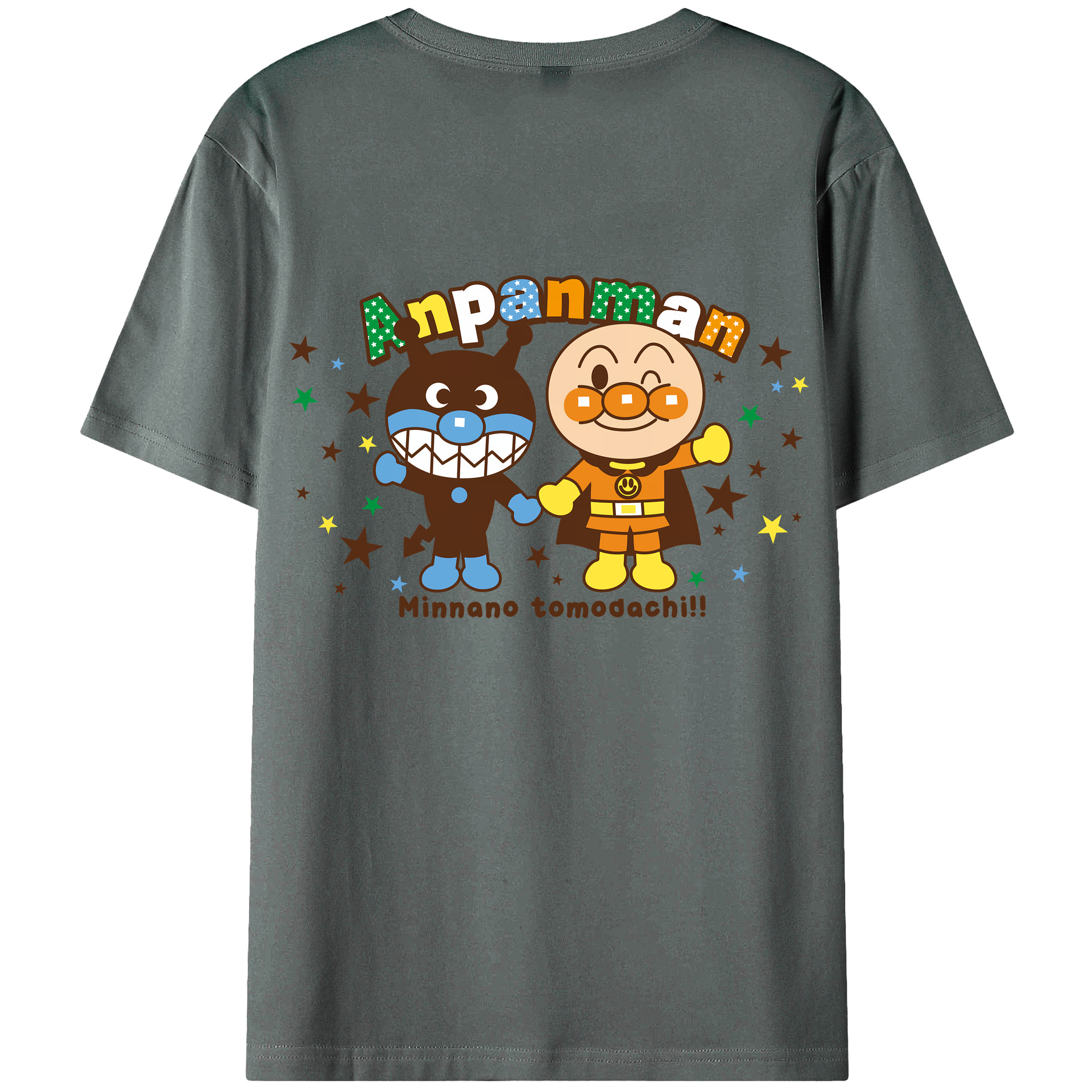 （画像用） アンパンマン Anpanman 綿100％ メンズ半袖Tシャツ（バックプリント） 通気性